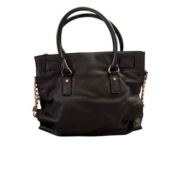 Michael Kors Hamilton Leather Satchel Black - Picture 4 of 8